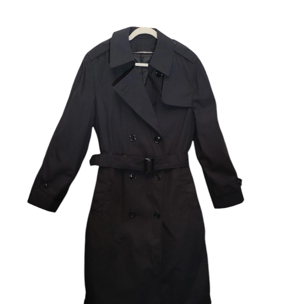 Timeless Black Double-Breasted Trench Coat